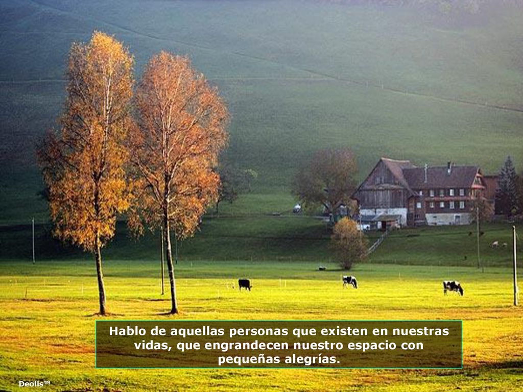 Hablo de aquellas personas que existen en nuestras vidas, que engrandecen nuestro espacio con pequeñas alegrías.
