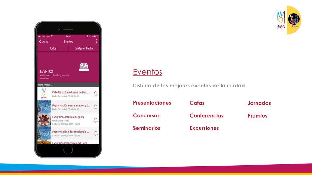 Eventos Disfruta de los mejores eventos de la ciudad. Presentaciones
