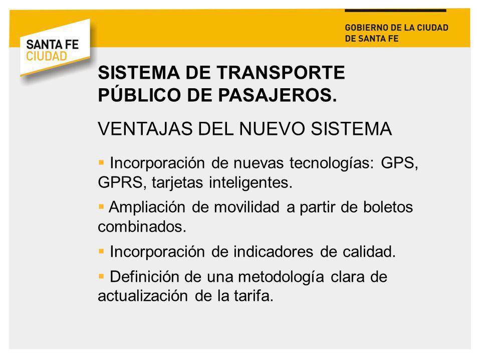 SISTEMA DE TRANSPORTE PÚBLICO DE PASAJEROS. VENTAJAS DEL NUEVO SISTEMA