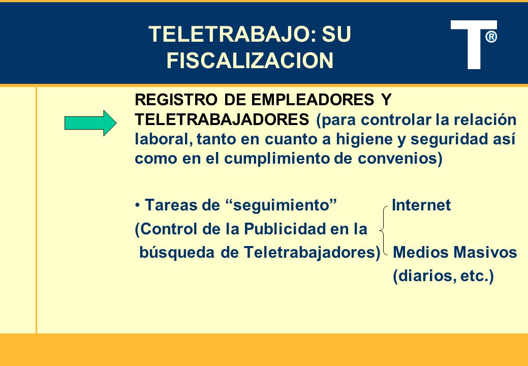TELETRABAJO: SU FISCALIZACION