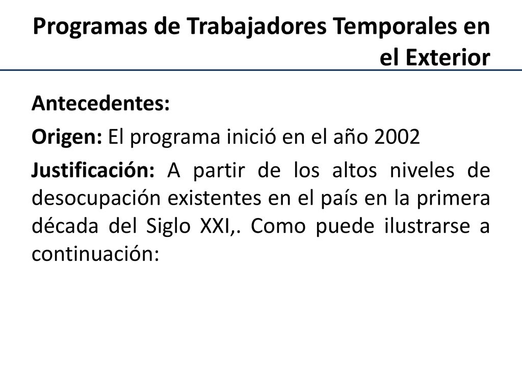 Programas de Trabajadores Temporales en el Exterior