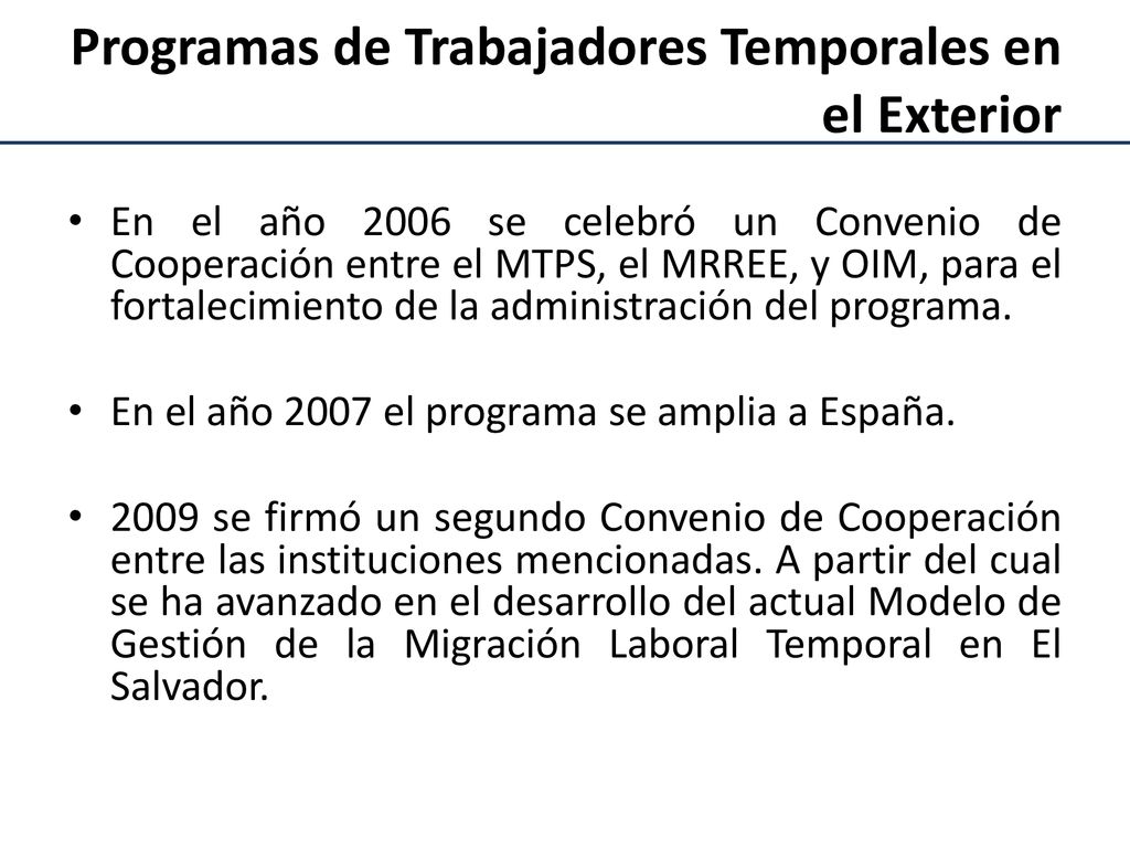 Programas de Trabajadores Temporales en el Exterior