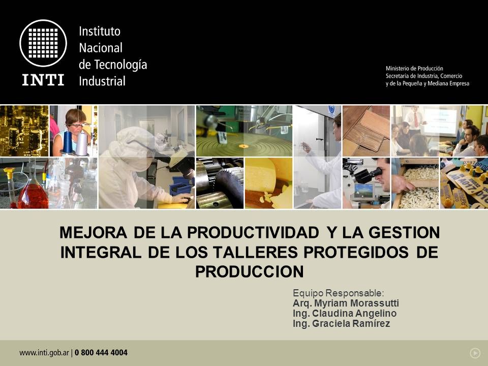 MEJORA DE LA PRODUCTIVIDAD Y LA GESTION INTEGRAL DE LOS TALLERES PROTEGIDOS DE PRODUCCION