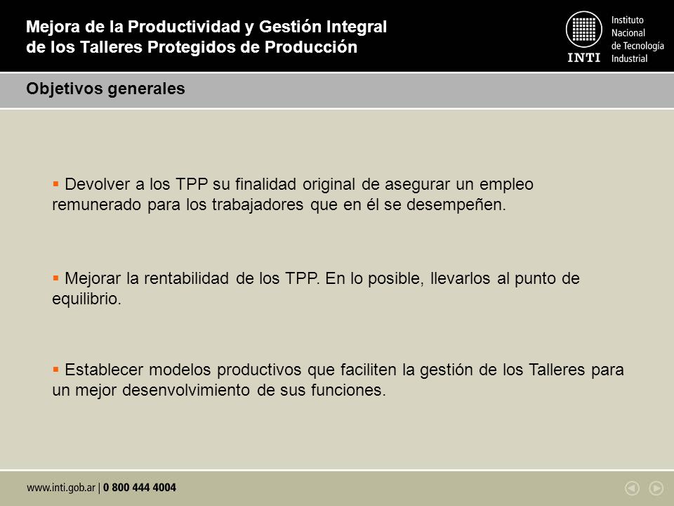 Mejora de la Productividad y Gestión Integral de los Talleres Protegidos de Producción