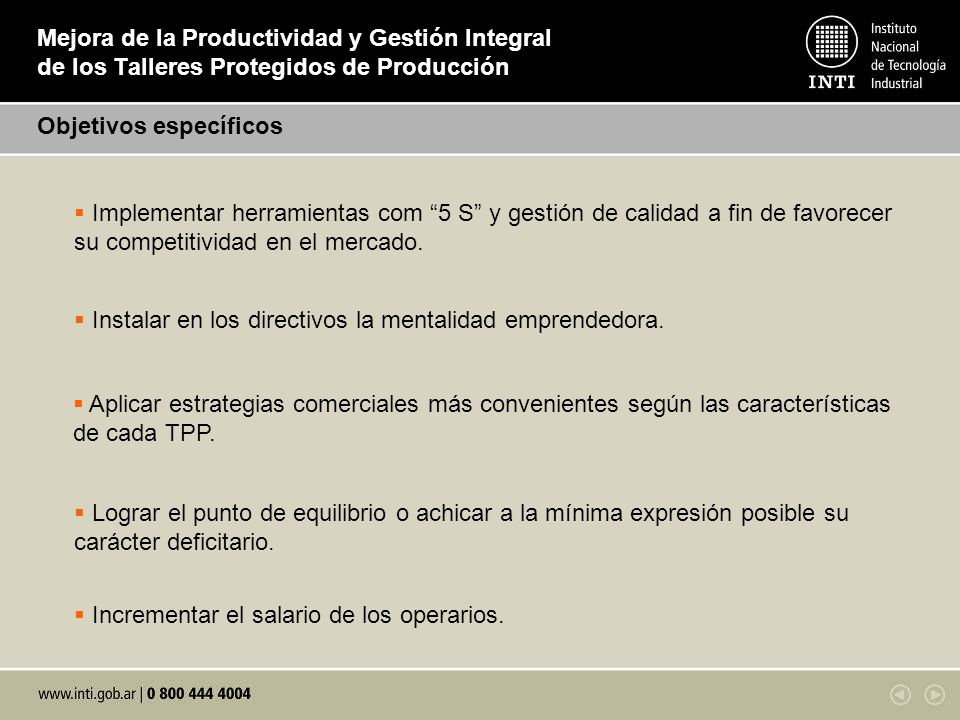 Mejora de la Productividad y Gestión Integral de los Talleres Protegidos de Producción
