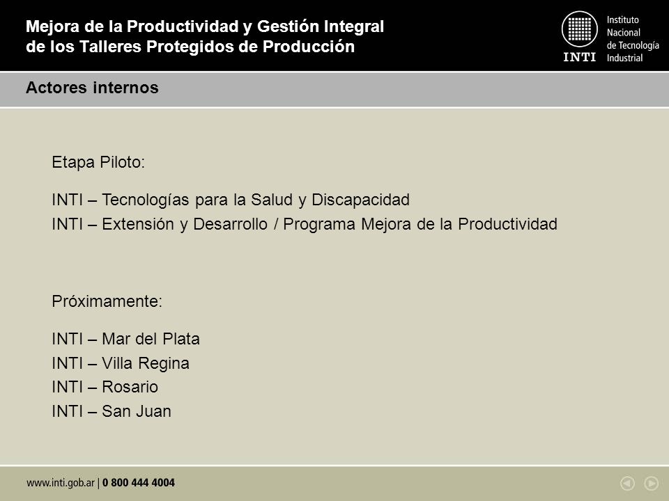Mejora de la Productividad y Gestión Integral de los Talleres Protegidos de Producción