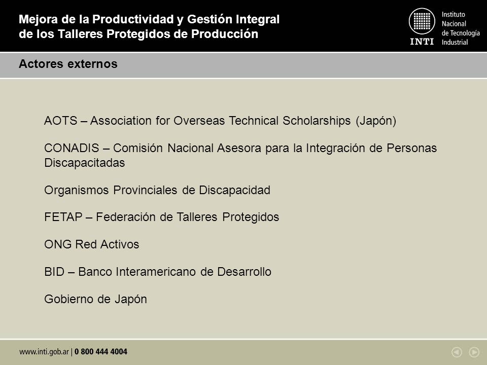 Mejora de la Productividad y Gestión Integral de los Talleres Protegidos de Producción
