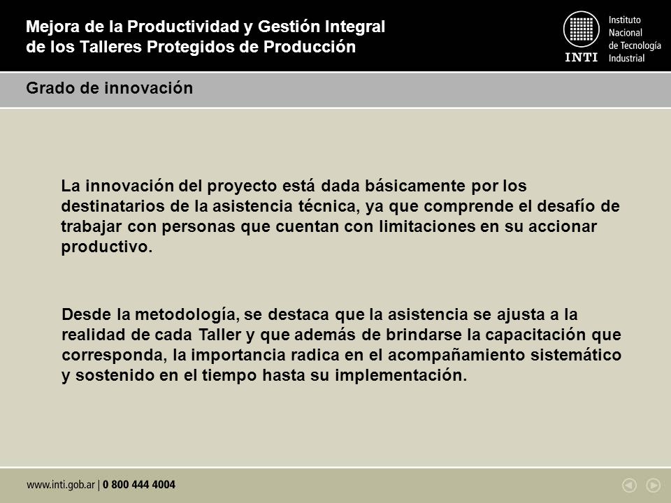 Mejora de la Productividad y Gestión Integral de los Talleres Protegidos de Producción