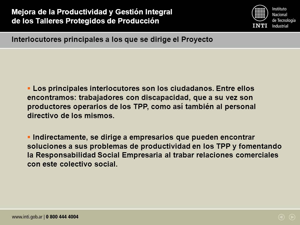 Mejora de la Productividad y Gestión Integral de los Talleres Protegidos de Producción