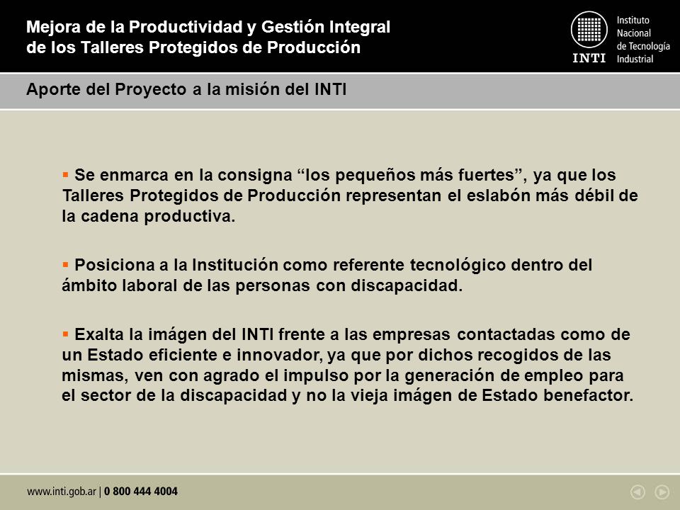 Mejora de la Productividad y Gestión Integral de los Talleres Protegidos de Producción