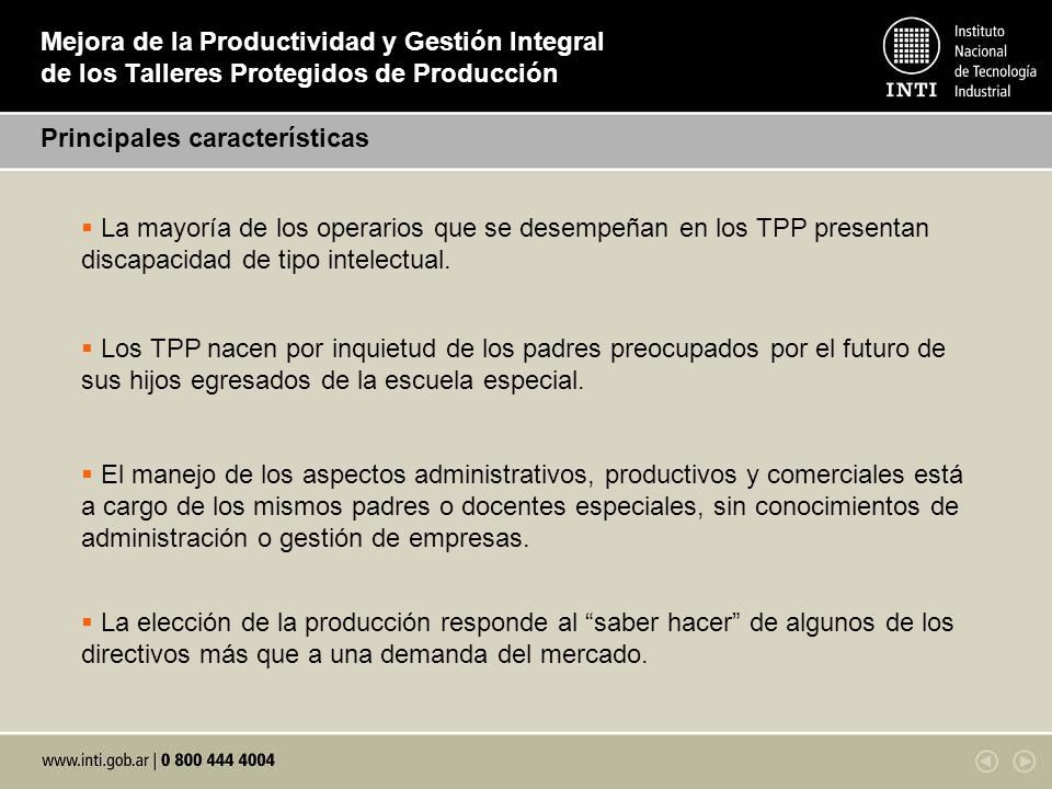 Mejora de la Productividad y Gestión Integral de los Talleres Protegidos de Producción
