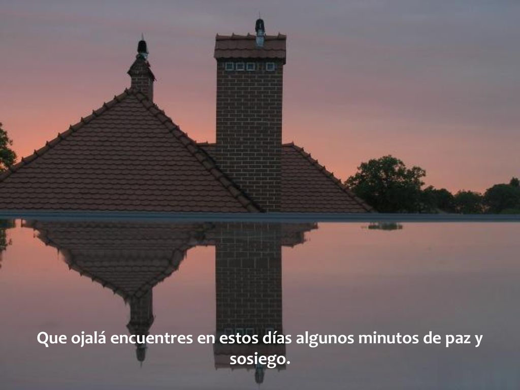 Que ojalá encuentres en estos días algunos minutos de paz y sosiego.