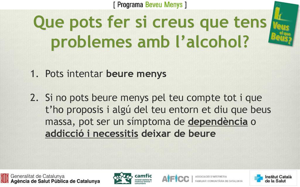 Que pots fer si creus que tens problemes amb l’alcohol