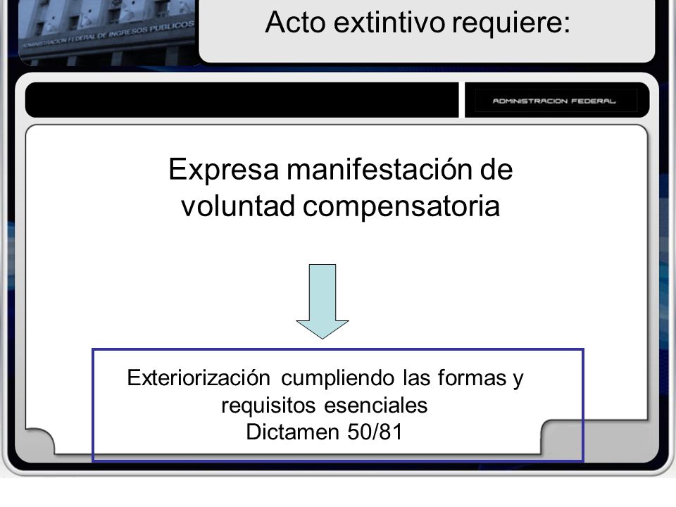 Acto extintivo requiere: