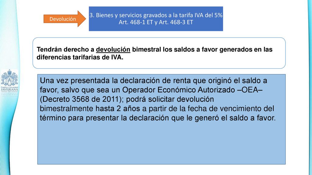 3. Bienes y servicios gravados a la tarifa IVA del 5% Art