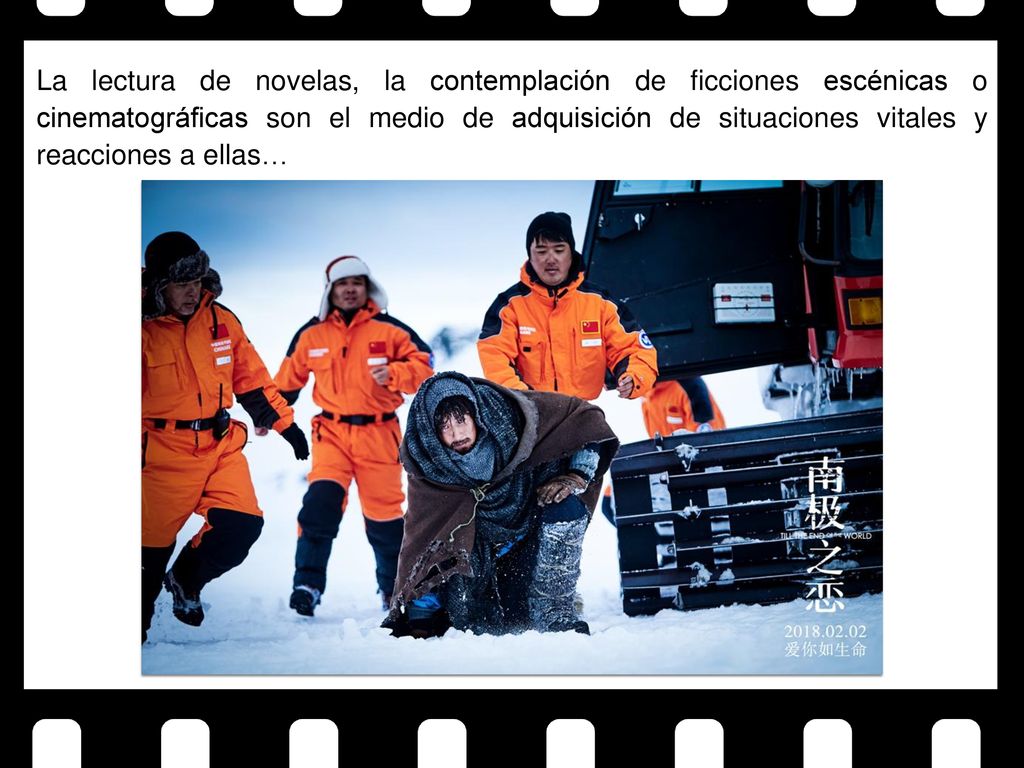 La lectura de novelas, la contemplación de ficciones escénicas o cinematográficas son el medio de adquisición de situaciones vitales y reacciones a ellas…