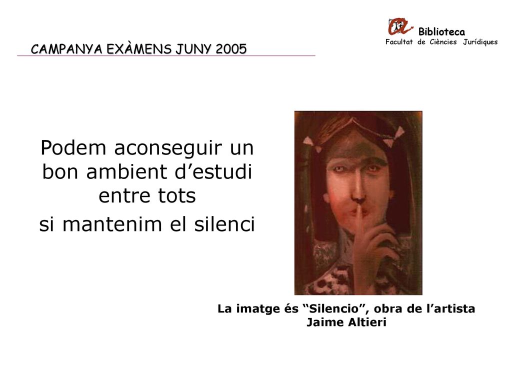 La imatge és Silencio , obra de l’artista Jaime Altieri