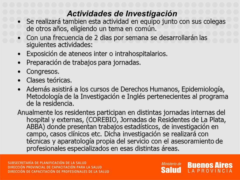 Actividades de Investigación