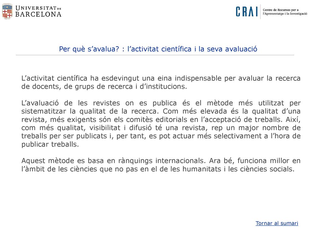 Per què s’avalua : l’activitat científica i la seva avaluació