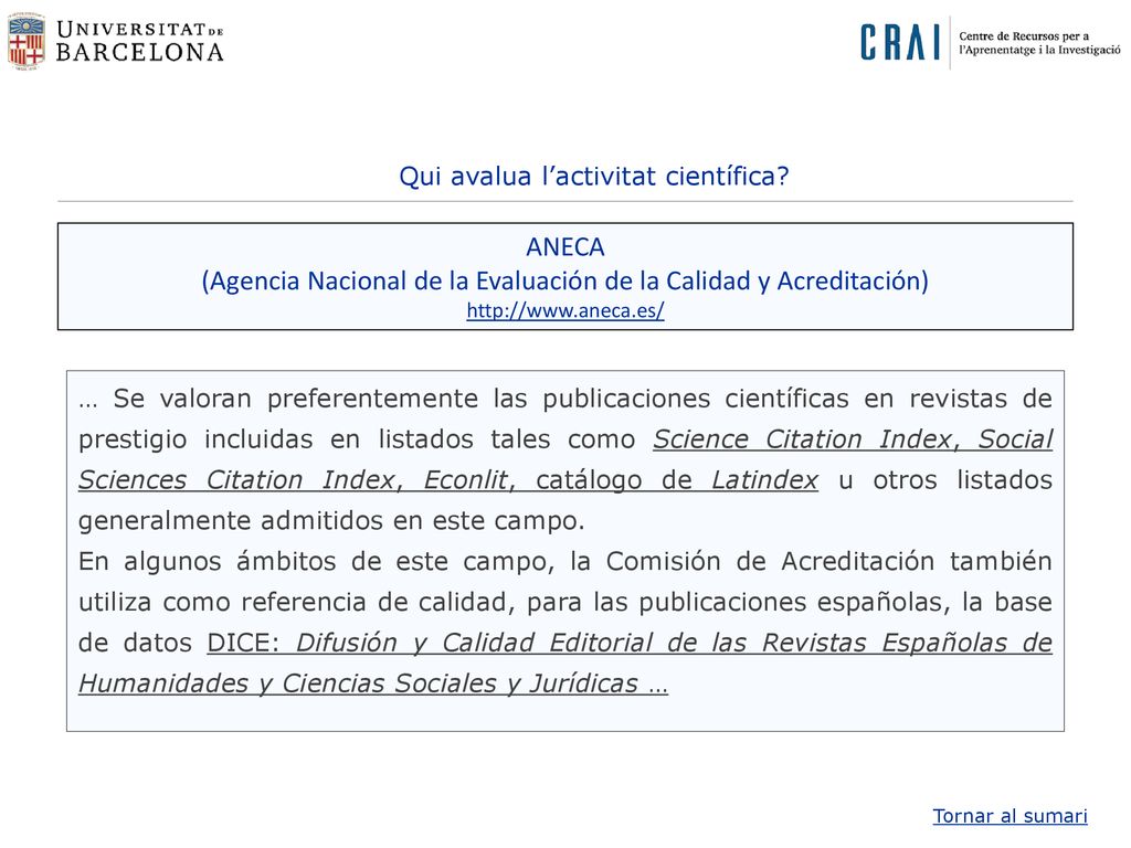(Agencia Nacional de la Evaluación de la Calidad y Acreditación)