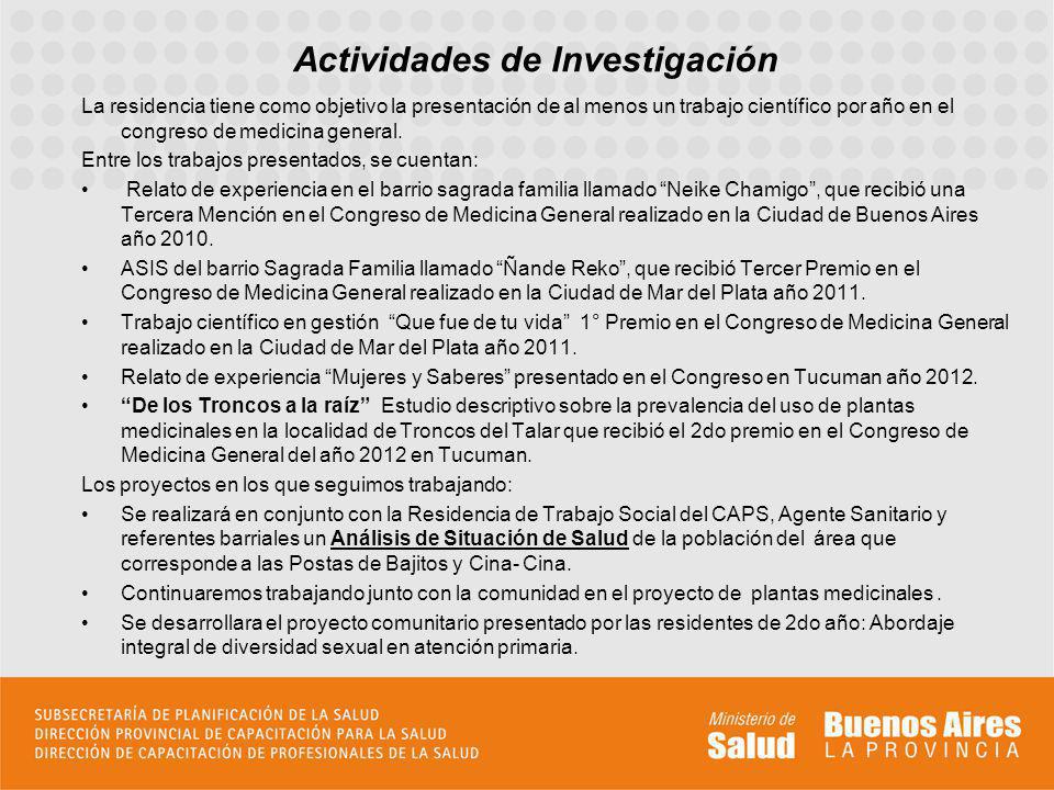 Actividades de Investigación