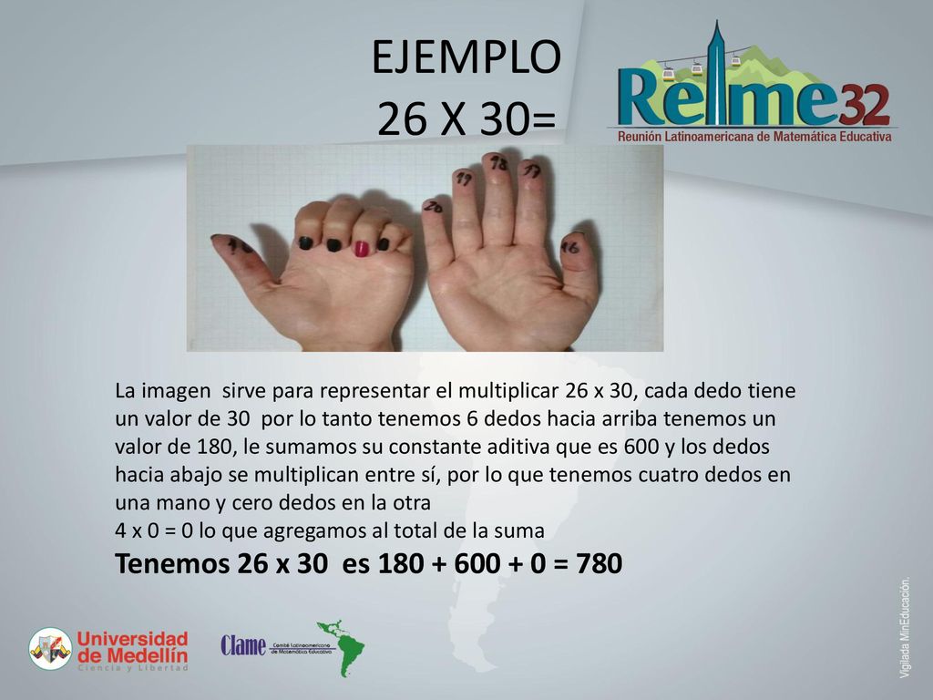 EJEMPLO 26 X 30= Tenemos 26 x 30 es = 780