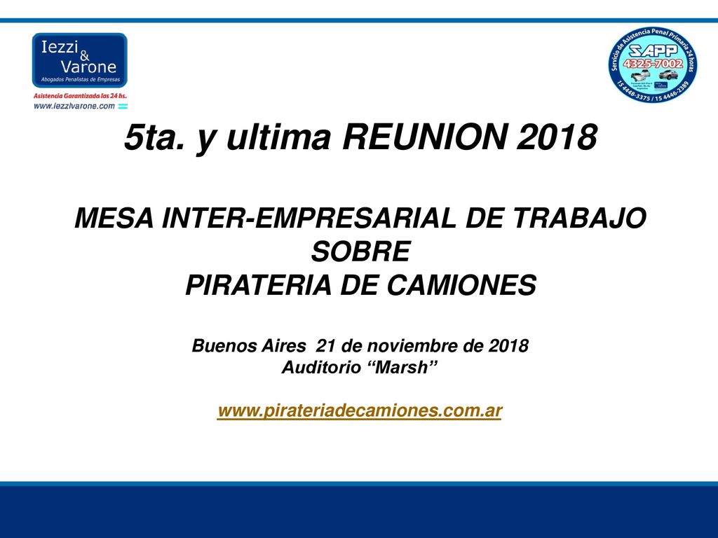 MESA INTER-EMPRESARIAL DE TRABAJO Buenos Aires 21 de noviembre de 2018