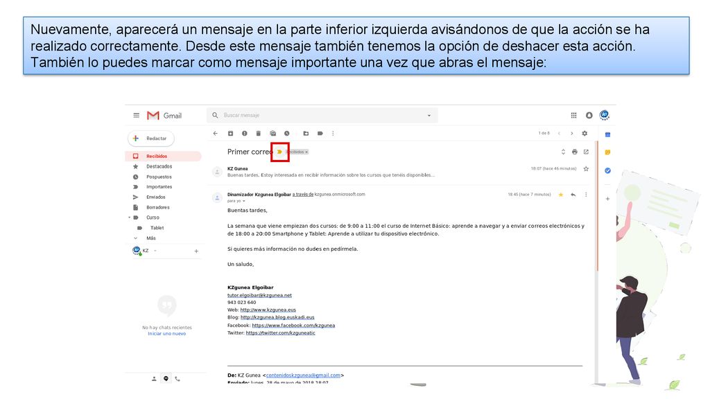 Nuevamente, aparecerá un mensaje en la parte inferior izquierda avisándonos de que la acción se ha realizado correctamente.