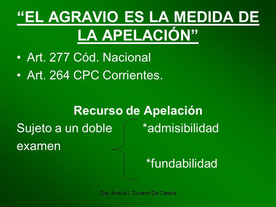 EL AGRAVIO ES LA MEDIDA DE LA APELACIÓN