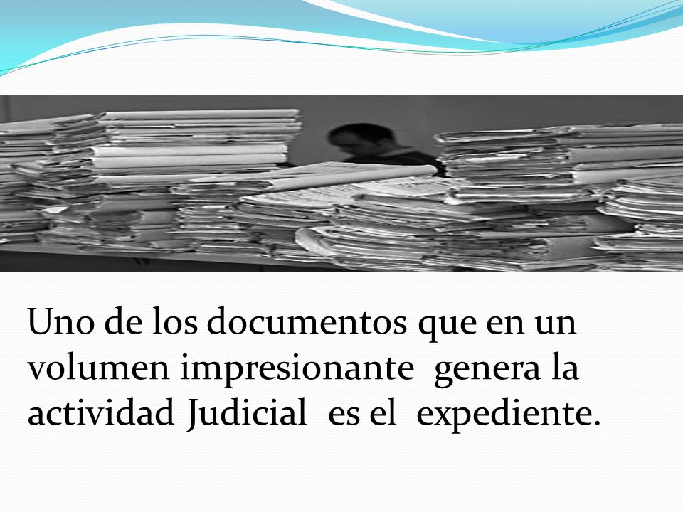 Uno de los documentos que en un volumen impresionante genera la actividad Judicial es el expediente.