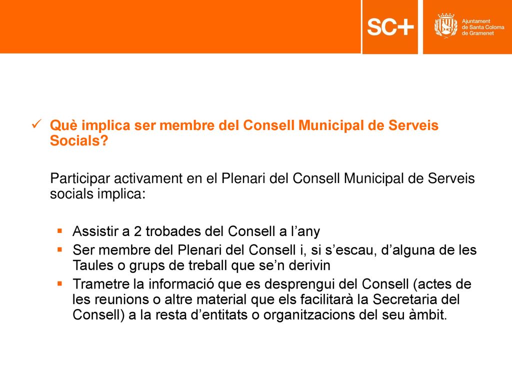 Què implica ser membre del Consell Municipal de Serveis Socials