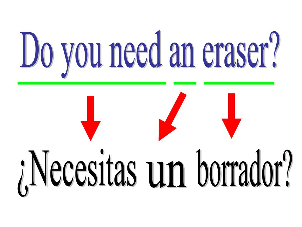 Do you need an eraser ¿Necesitas borrador un