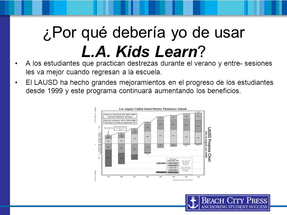 ¿Por qué debería yo de usar L.A. Kids Learn