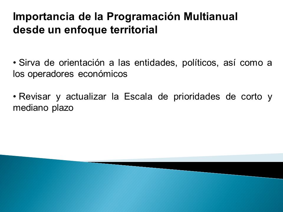 Importancia de la Programación Multianual desde un enfoque territorial