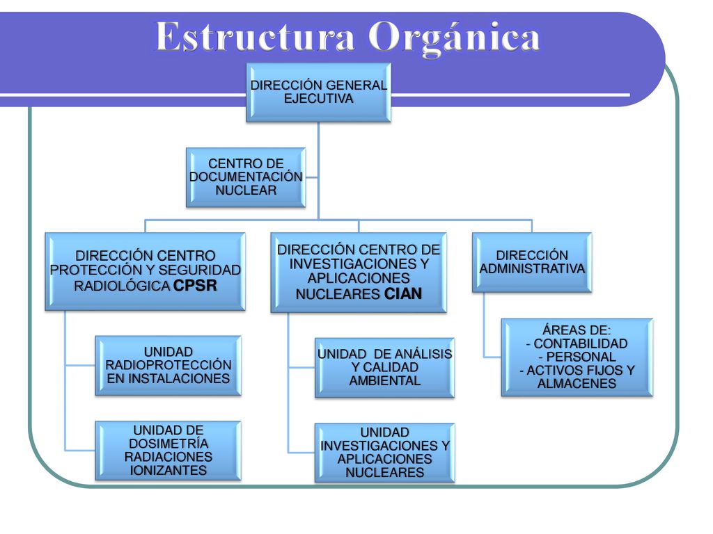Estructura Orgánica DIRECCIÓN GENERAL EJECUTIVA. DIRECCIÓN CENTRO PROTECCIÓN Y SEGURIDAD RADIOLÓGICA CPSR.
