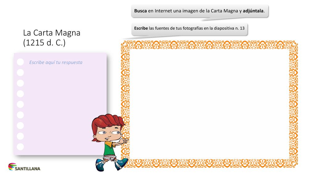 Busca en Internet una imagen de la Carta Magna y adjúntala.