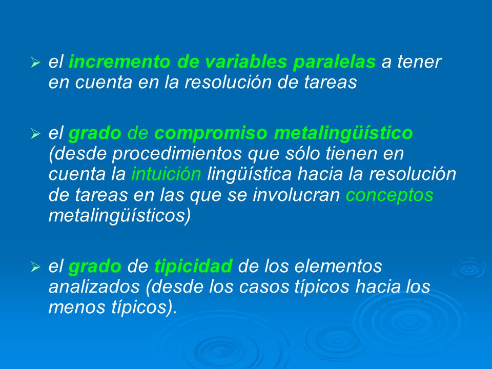 el incremento de variables paralelas a tener en cuenta en la resolución de tareas