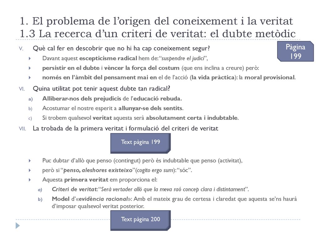 1. El problema de l’origen del coneixement i la veritat 1