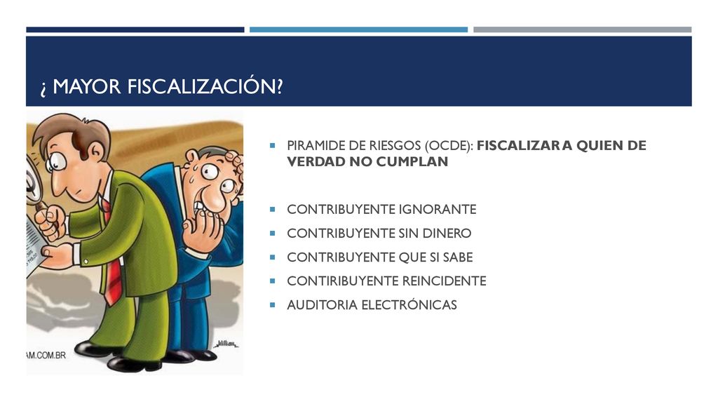 ¿ mayor fiscalización PIRAMIDE DE RIESGOS (OCDE): FISCALIZAR A QUIEN DE VERDAD NO CUMPLAN. CONTRIBUYENTE IGNORANTE.