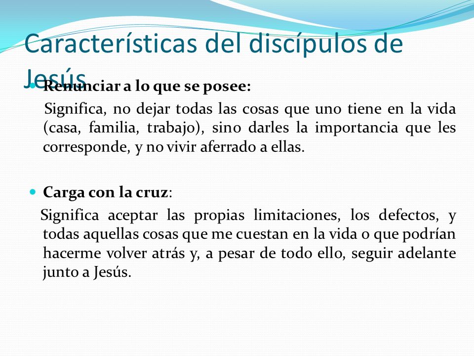 Características del discípulos de Jesús