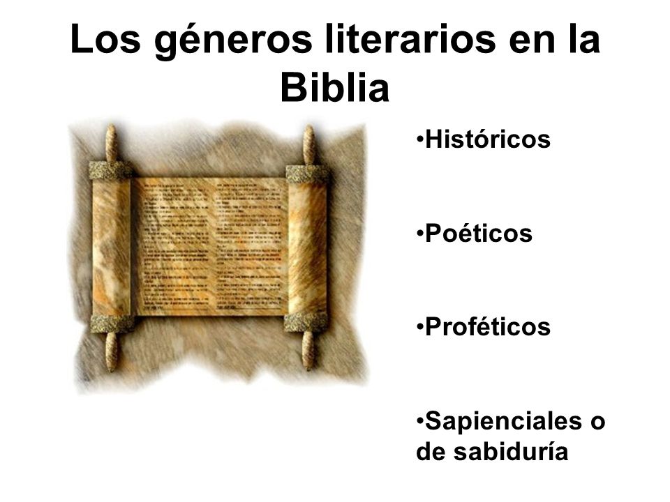 Los géneros literarios en la Biblia