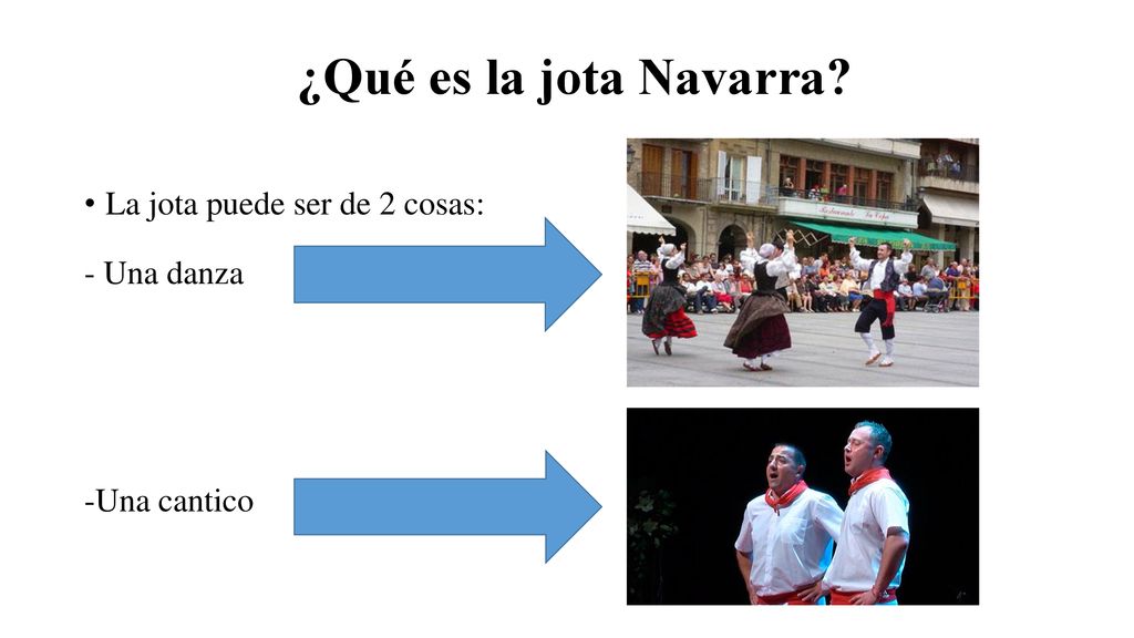 ¿Qué es la jota Navarra La jota puede ser de 2 cosas: - Una danza