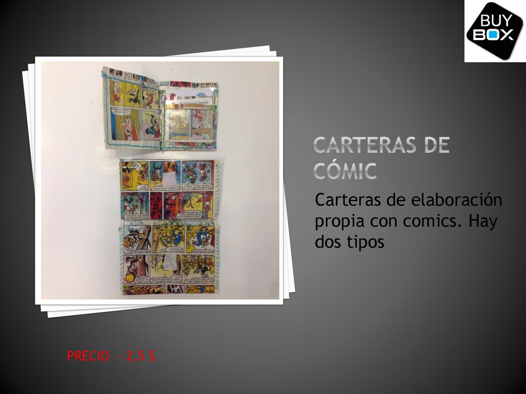 Carteras de cómic Carteras de elaboración propia con comics. Hay dos tipos. PRECIO - 2,5 $