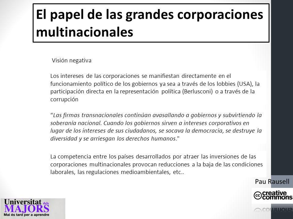 El papel de las grandes corporaciones multinacionales