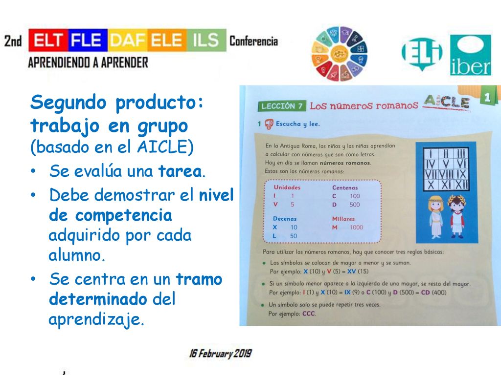 Segundo producto: trabajo en grupo (basado en el AICLE)