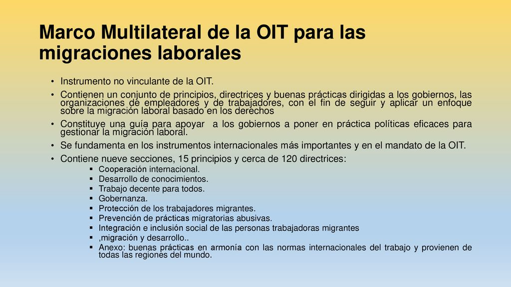 Marco Multilateral de la OIT para las migraciones laborales