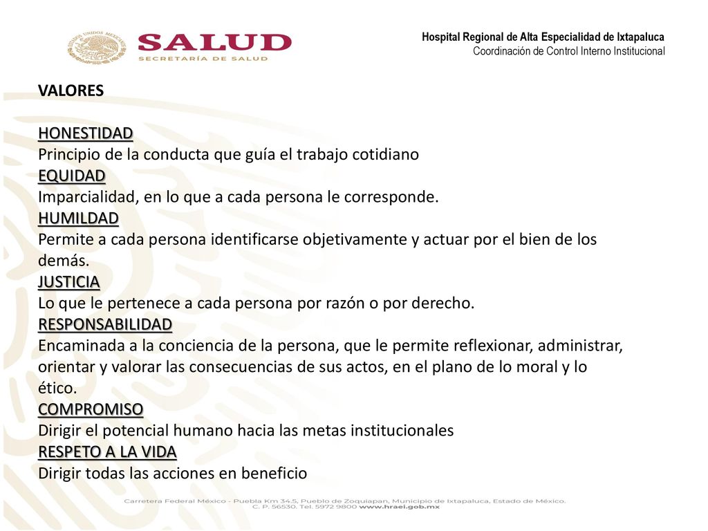 Principio de la conducta que guía el trabajo cotidiano EQUIDAD