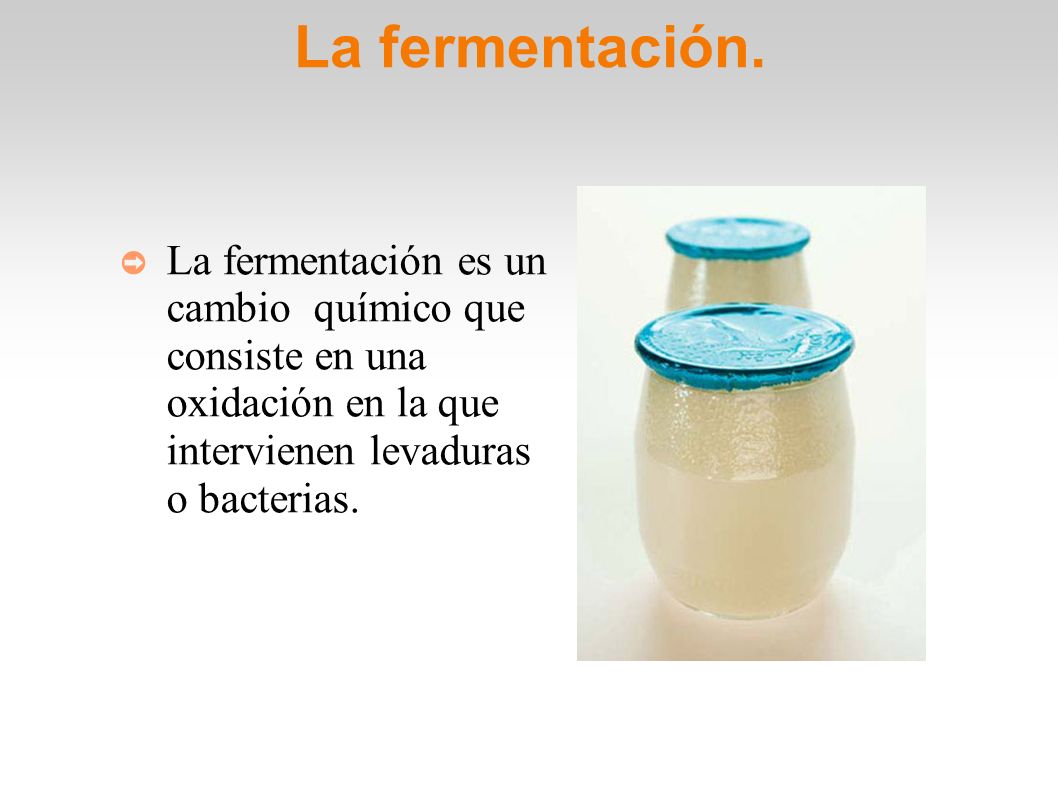 La fermentación.