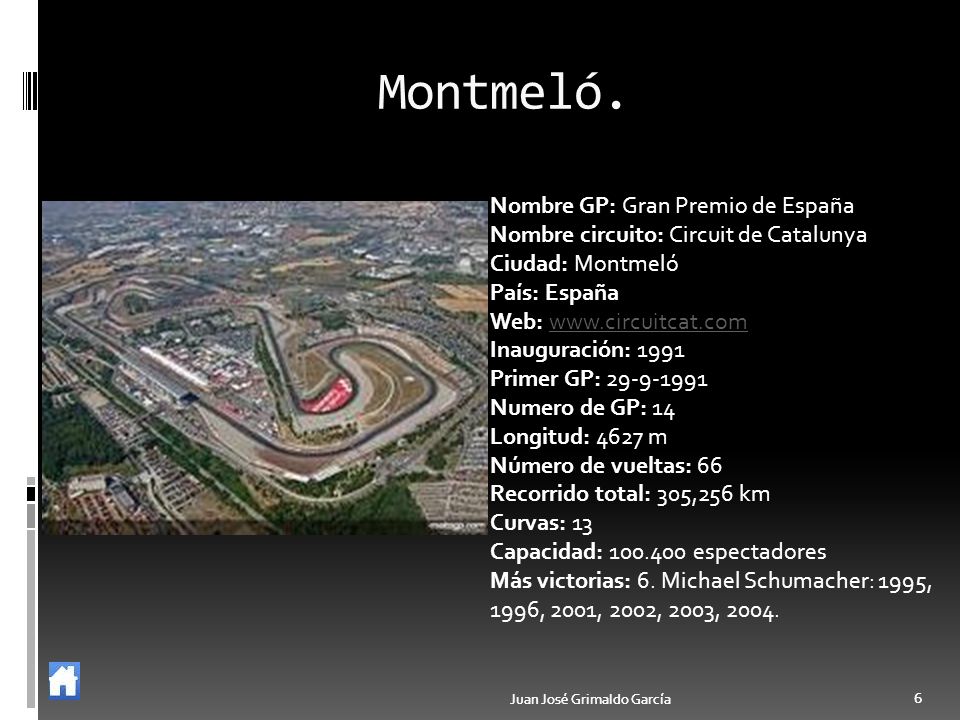 Montmeló. Nombre GP: Gran Premio de España