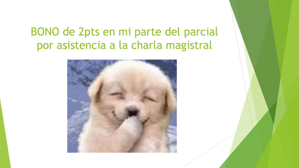 BONO de 2pts en mi parte del parcial por asistencia a la charla magistral